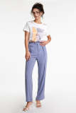 White Abstract Print Crew Neck T-shirt
