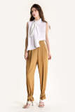 Burly Wood Straight Leg Button Hem Pants