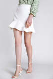 White Frill Hem Mini Skirt