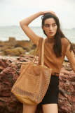 Burly Wood Mesh Beach Tote Bag