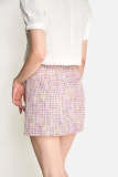 Pink Fake Pocket Skirt