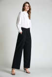 Black Wrapover Suit Pants