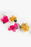 Yellow Chiffon Flower Earrings