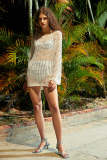 White Crochet Split Side Cover-Up