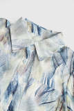 Multicolor Abstract Print Chest Pocket Shirt