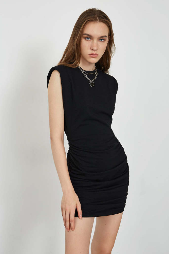 Mykah Black Sleeveless Mini Dress