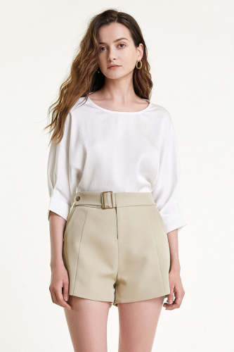 Flash Sale                White Lantern Sleeve Round Neck Blouse