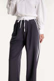 Dim Grey Side Stripe Tie Detail Pants