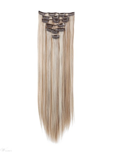 Long Straight Synthetic One Piece Clip In Hair Extensions 20 Inches