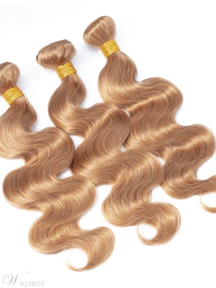 Wigsbuy Honey Blonde Body Wave Human Hair Extension #27 3PCS