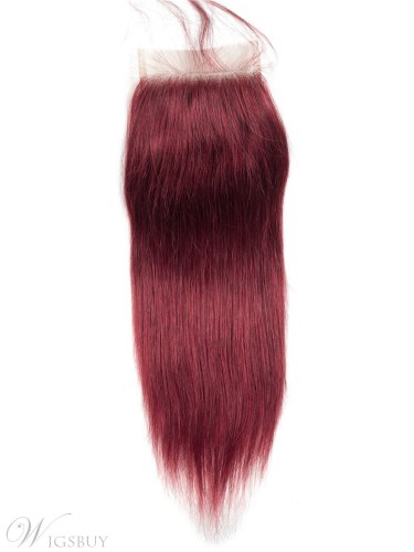 Wigsbuy Human Hair #99j Swiss Lace Closure 4x4 With Baby Hair