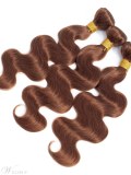 Wigsbuy Human Hair Weave Light Brown #4 Body Wave 3 Bundle Deals