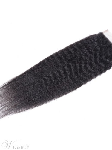 Remy Kinky Straight Closure Brazilian Hair Closure 4x4 Free Part