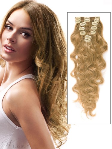 Remy Human Hair Wavy 7PCS Clip in Hair Extensions