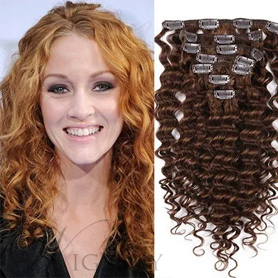 New Arrival Special Clip in Hair Extension Curly 100% Human Hair 9Pcs