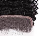 Natural Black Curly 100% Human Hair 13*2 Inches Lace Frontal Closure