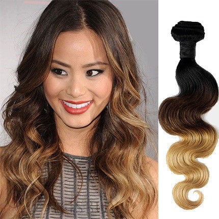 Modern Ombre 3 Tone Wavy Human Hair Weave/Weft 1 PC