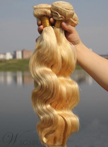 6A Quality # 613 Body Wave Human Hair Weave 1 PC