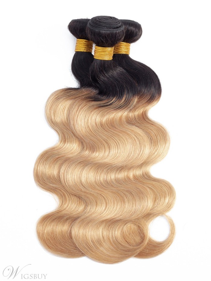 Wigsbuy Ombre Color Body Wave Human Hair Bundles1b/27