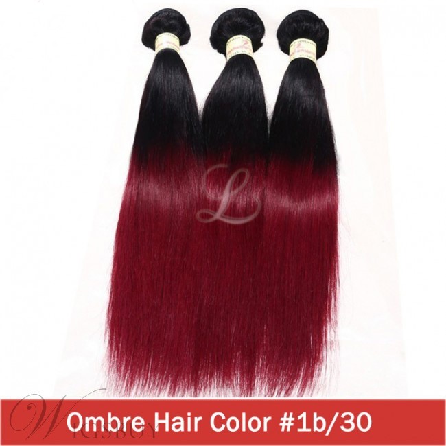 1B/30 Ombre Brazilian Hair Straight Virgin Human Hair Wefts 3 Packs