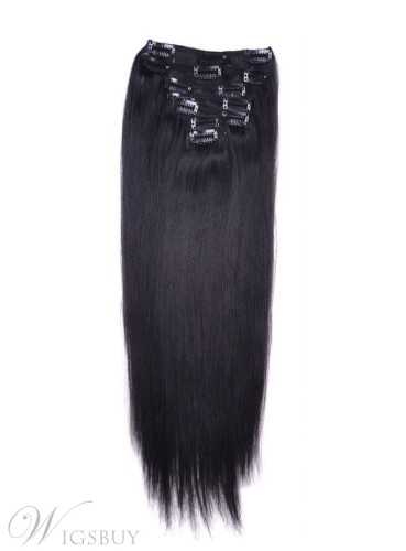 Straight 9PCS Clip in Hair Extensions Remy Human Hair