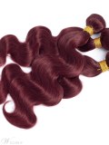 Wigsbuy Burgundy Body Wave Human Hair Extensions 4 Bundles 99J