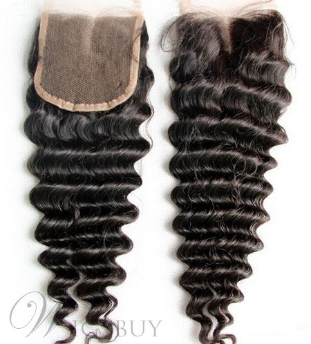 New Arrived Unprocessed Deep Wave Human Hair Lace Closures 3.5*4