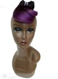 Short Straight Human Hair 1B/ Purple Weave 8 Inches
