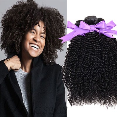 Human Hair Weft Afro Kinky Curly Indian Remi Hair Extensions 1 PC