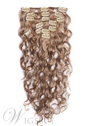 Clip In High Quality 100% Human Hair Loose Wave 7 pcs Clip in Hair Extensions