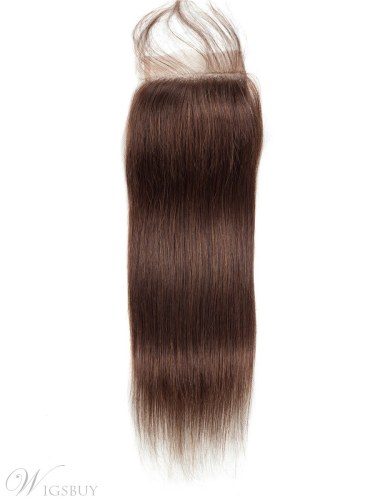 Wigsbuy Straight Hair Closure #2 Dark Brown Human Hair Lace Closure 10-20 Inches