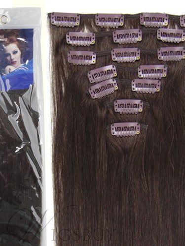 Clip in Remy Human Hair Extensions with Bleach Blonde 7pcs 70g (20 )