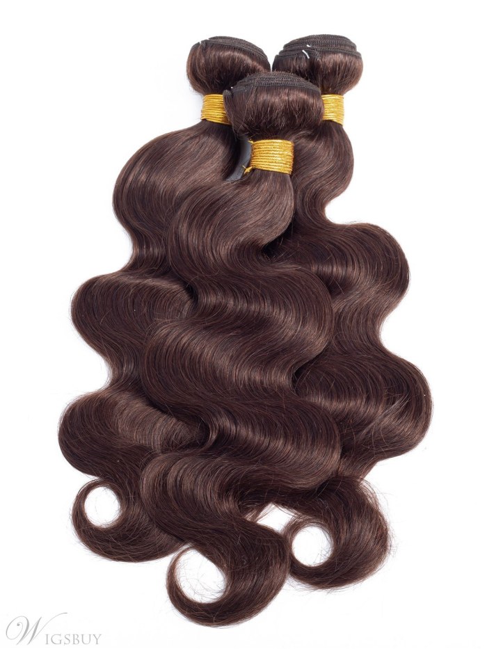 Wigsbuy Body Wave Human Hair Weave 4 Bundles Dark Brown