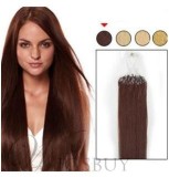 Straight Dark Auburn (#33) 100S Remy Human Hair Micro Loop Ring Hair Extensions