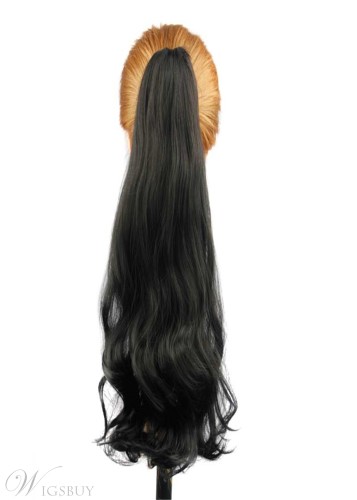 Natural Wavy Synthetic Hair Women Ponytail 24 Inches