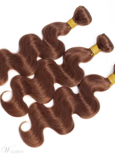 Wigsbuy Human Hair Weave Light Brown #4 Body Wave 3 Bundle Deals