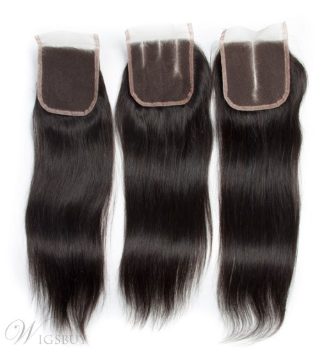 Peruvian-Straight Human Hair-Bundles With Closure 4 Bundles Deal-With Closure