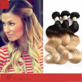 Brazilian Ombre Hair Body Wave Virgin Human Hair Weave 3 pcs 1b/27