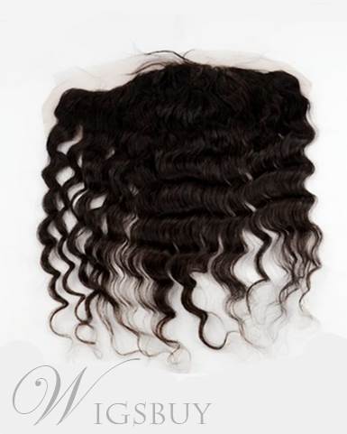 Natural Black Loose Wave 100% Human Hair 13*2 Inches Lace Frontal Closure