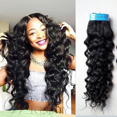 Human Hair Weave African American Deep Wave India Human Hair Extensions 1pc