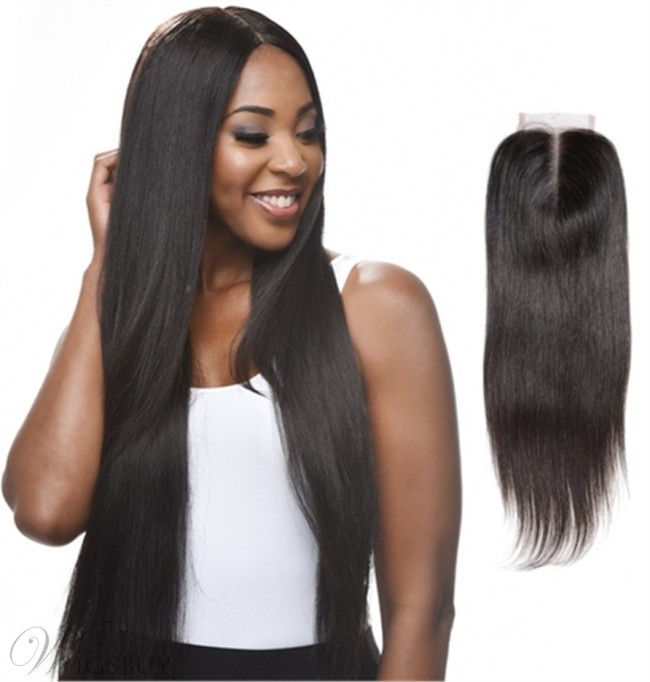 Wigsbuy Virgin Hair Closure Free Part Straight Lace Closure 4*4