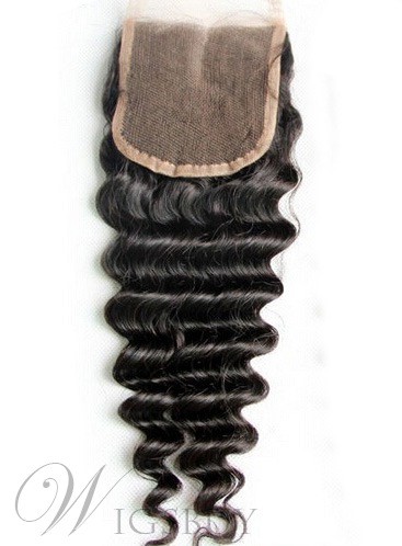 New Arrived Unprocessed Deep Wave Human Hair Lace Closures 3.5*4