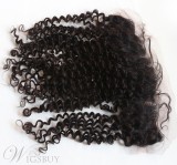 Natural Black Tight Curly 100% Human Hair 13*2 Inches Lace Frontal Closure