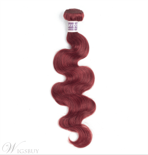 Wigsuby 33# Red Color Human Hair Body Wave Hair Weave