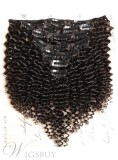 Clip in Hair Extensions Curly 100% Human Hair