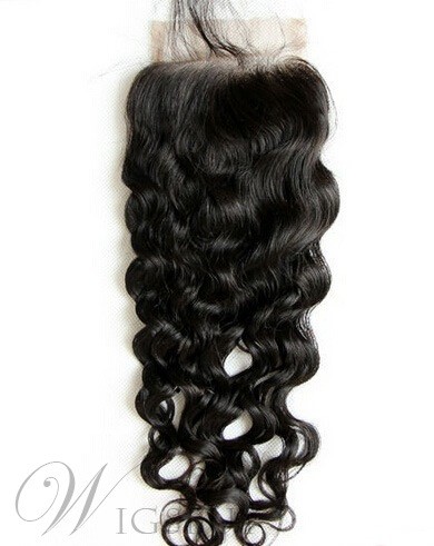 New Unprocessed Natural Wave Human Hair Lace Closures 3.5*4