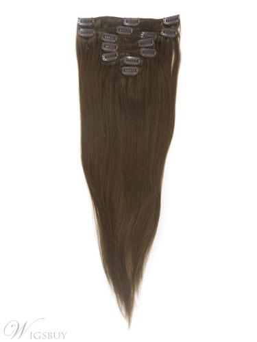 7 Piece Silky Straight Clip In Human Hair Extension