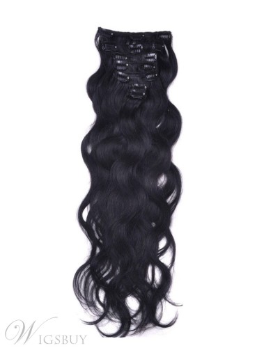 Wavy 7PCS Clip in Human Hair Extensions