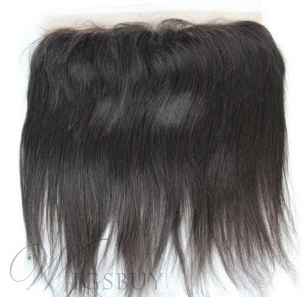 Natural Black Straight 100% Human Hair 13*2 Inches Lace Frontal Closure