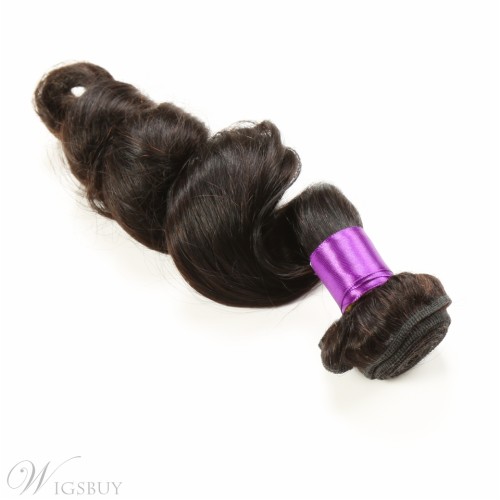 Black Women Brazilian Human Hair Natural Loose Wave Human Hair Extensions Hair Weave 1pc